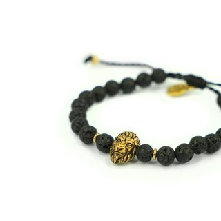 Lava Stone with Charm Gold