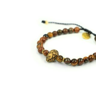 Tigers Eye Stone with Charm Gold