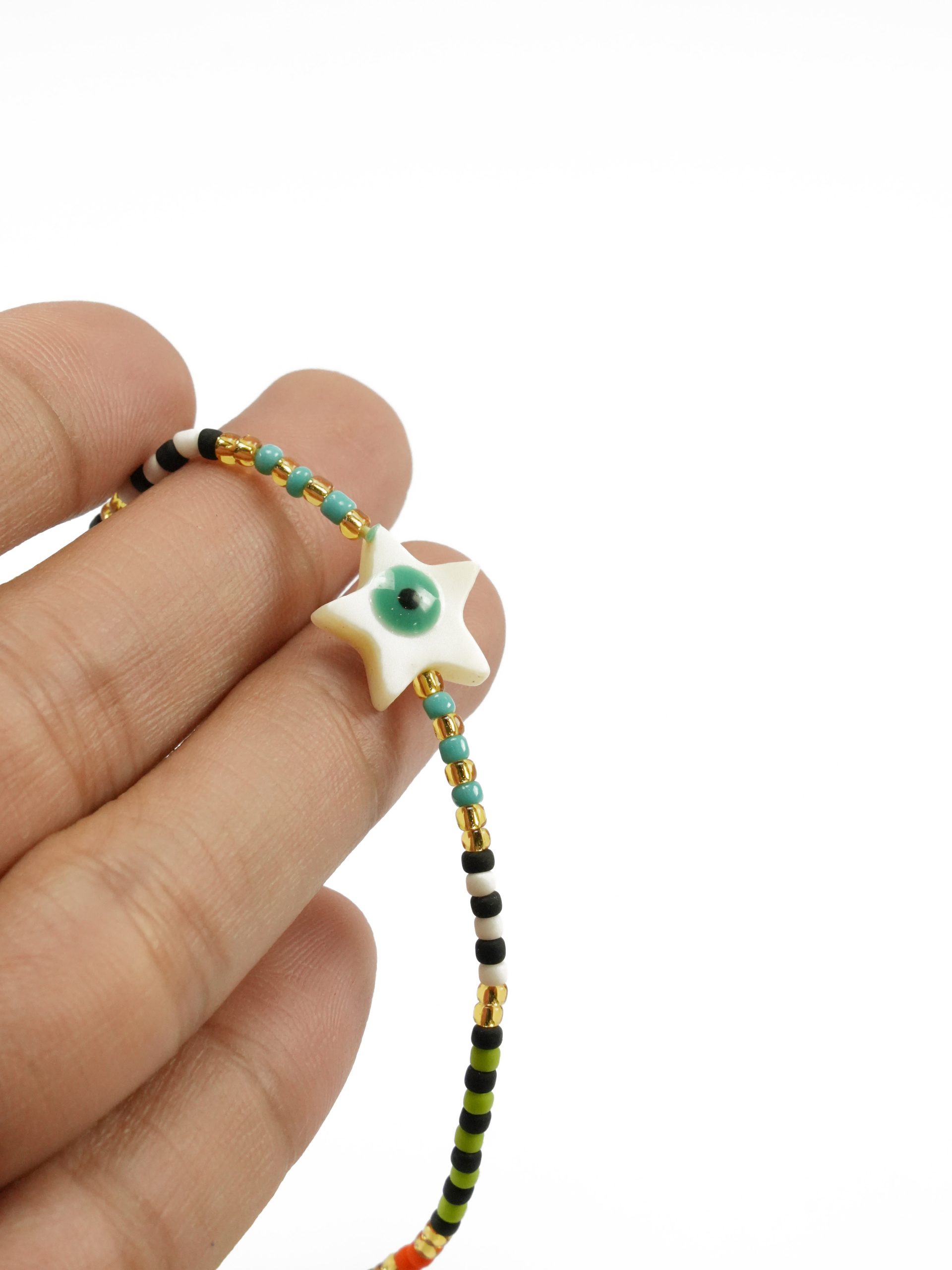 Za Bracelet | Gelang Tali Serut Japanese Beads dengan Evil Eyes