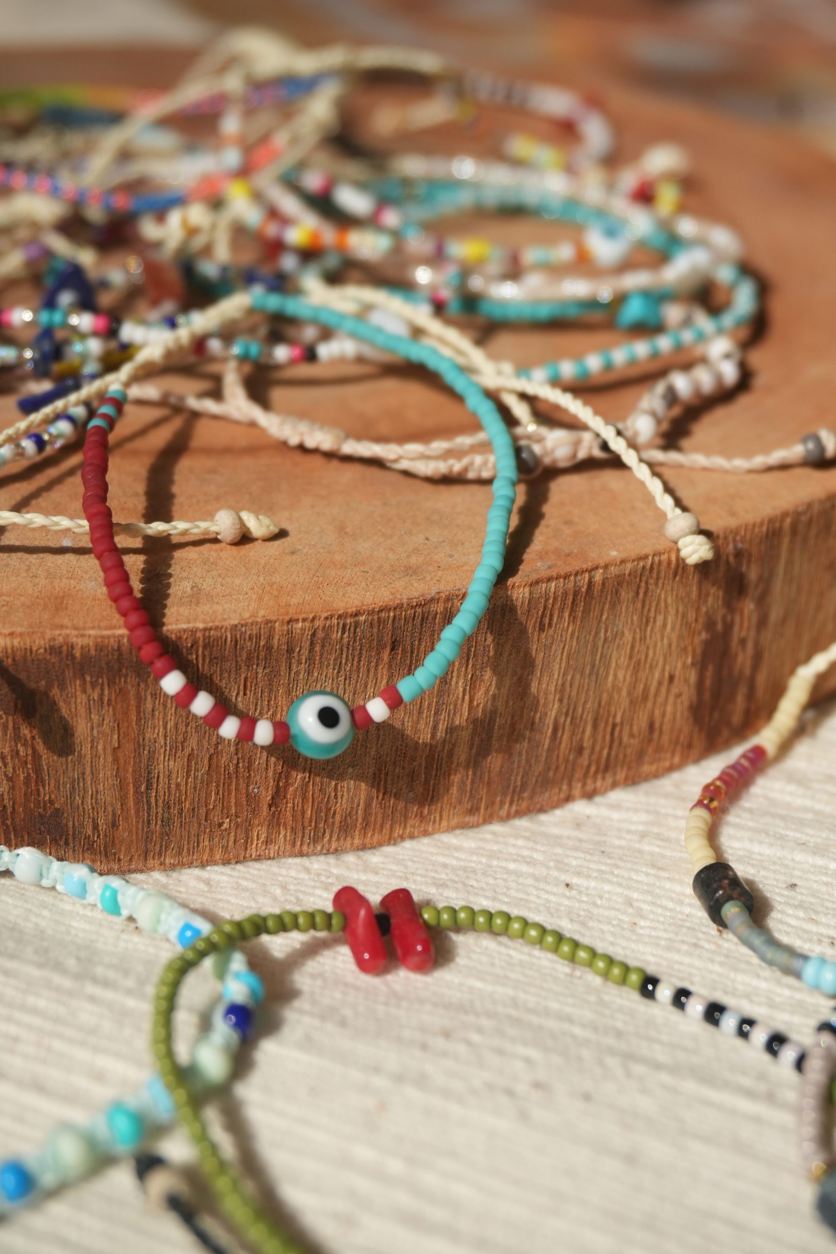 Za Bracelet | Gelang Tali Serut Japanese Beads dengan Evil Eyes